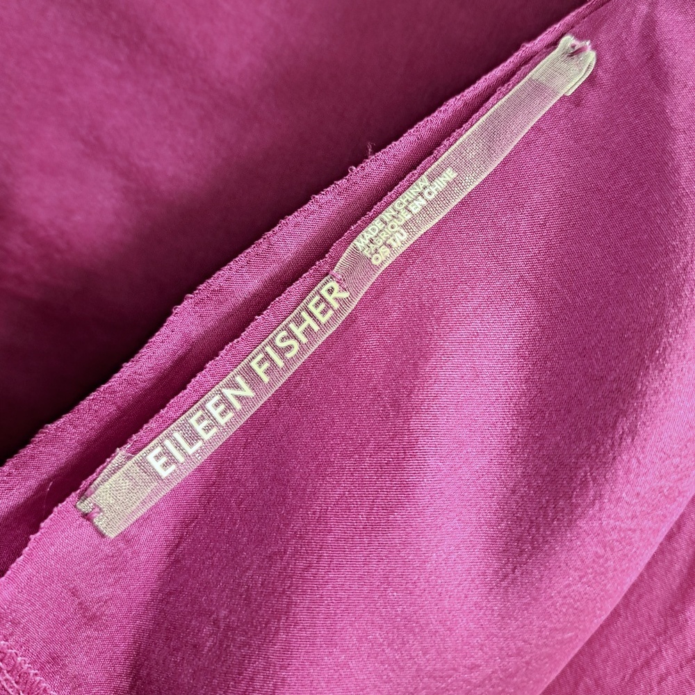 Eileen Fisher Washed Silk Scarf Grape - Picture 8 of 10